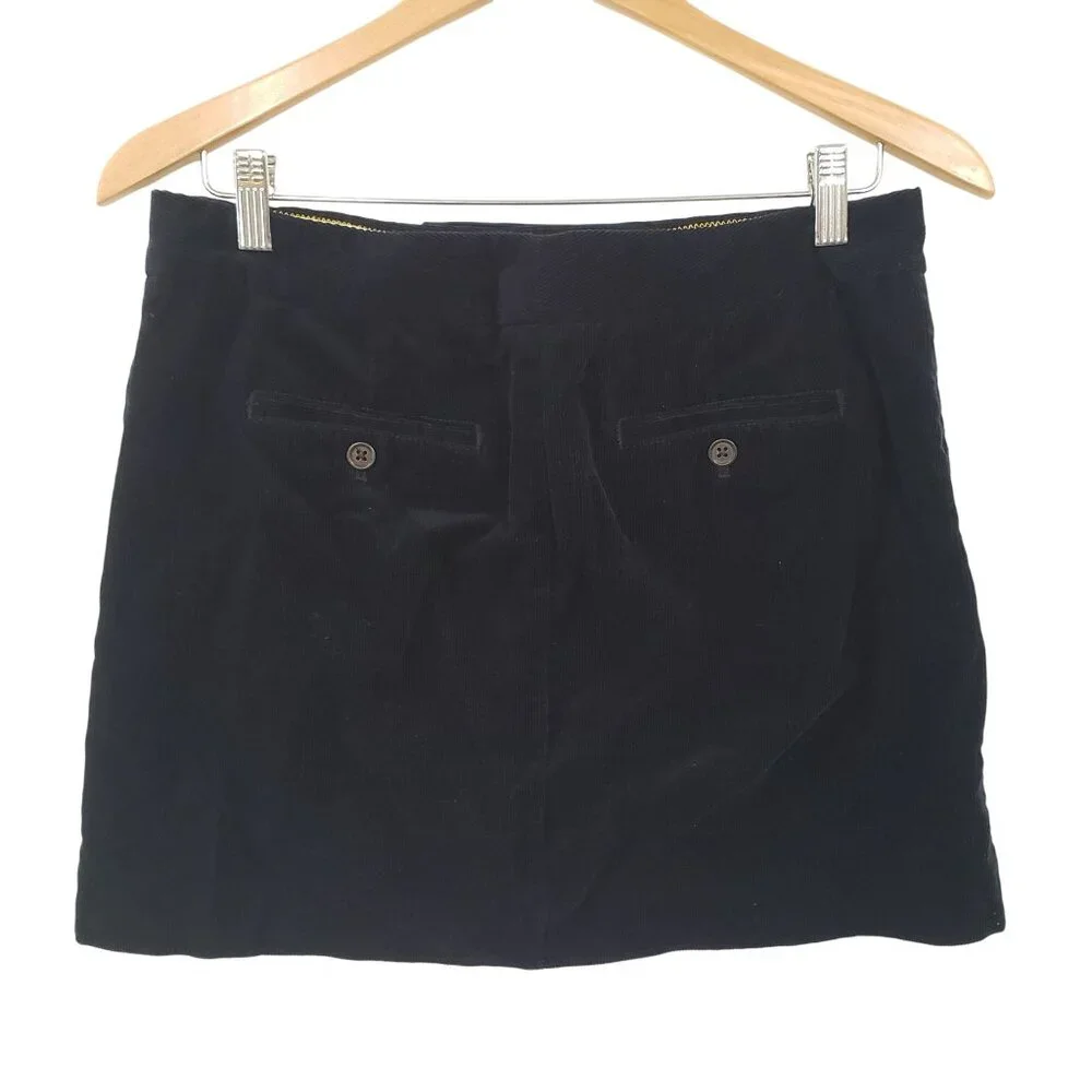 J‎ Crew Womens Navy Corduroy Skirt Size 6 Cotton Classic Preppy Dark Academia